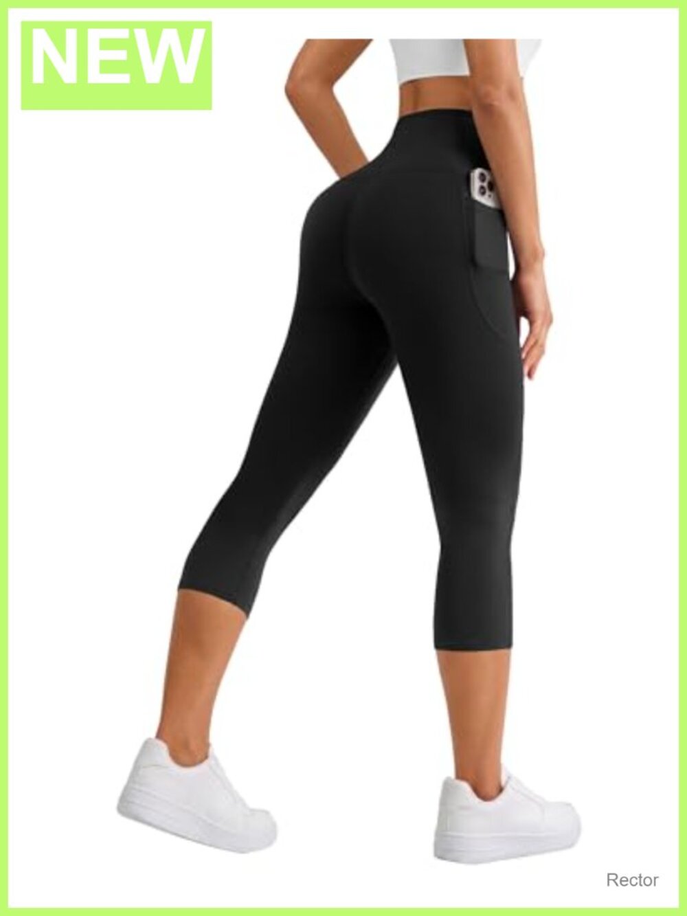 DLOODA Capri Leggings High Waisted Tummy Control Yoga Pants with Pockets